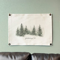 Winter Evergreens - Custom Canvas Wall Hanging