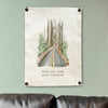 Road Less Traveled Watercolor - Canvas Wall Hanging