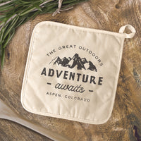 Adventure Awaits w/ City, State - Custom Cotton Pot Holder