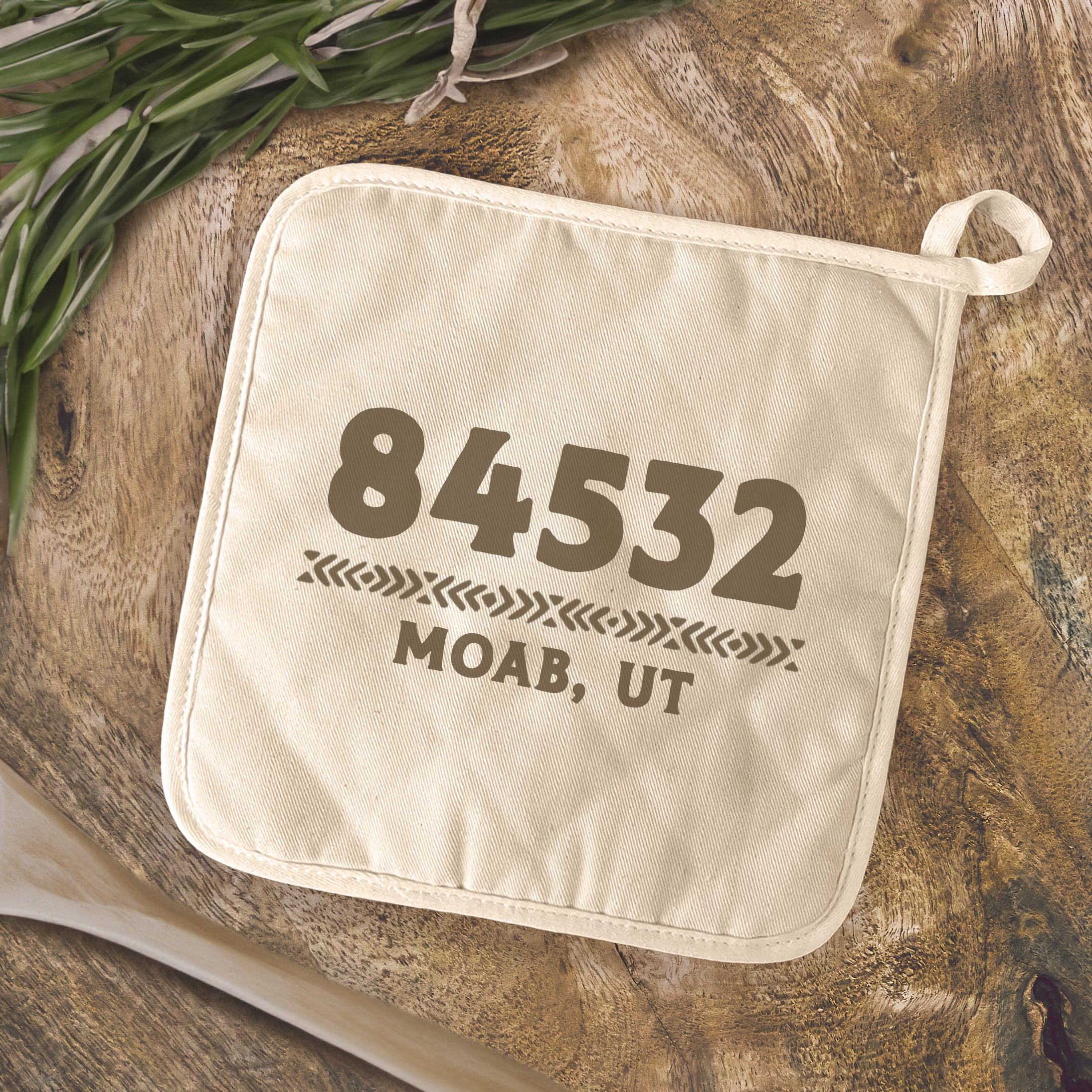 Western Zip Code w/ City State - Custom Cotton Pot Holder