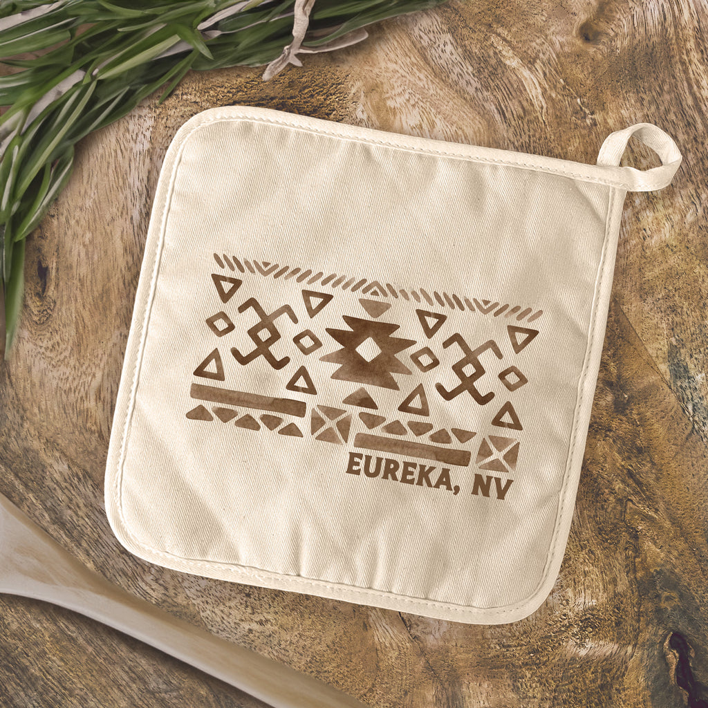 Western Pattern w/ City State - Custom Cotton Pot Holder