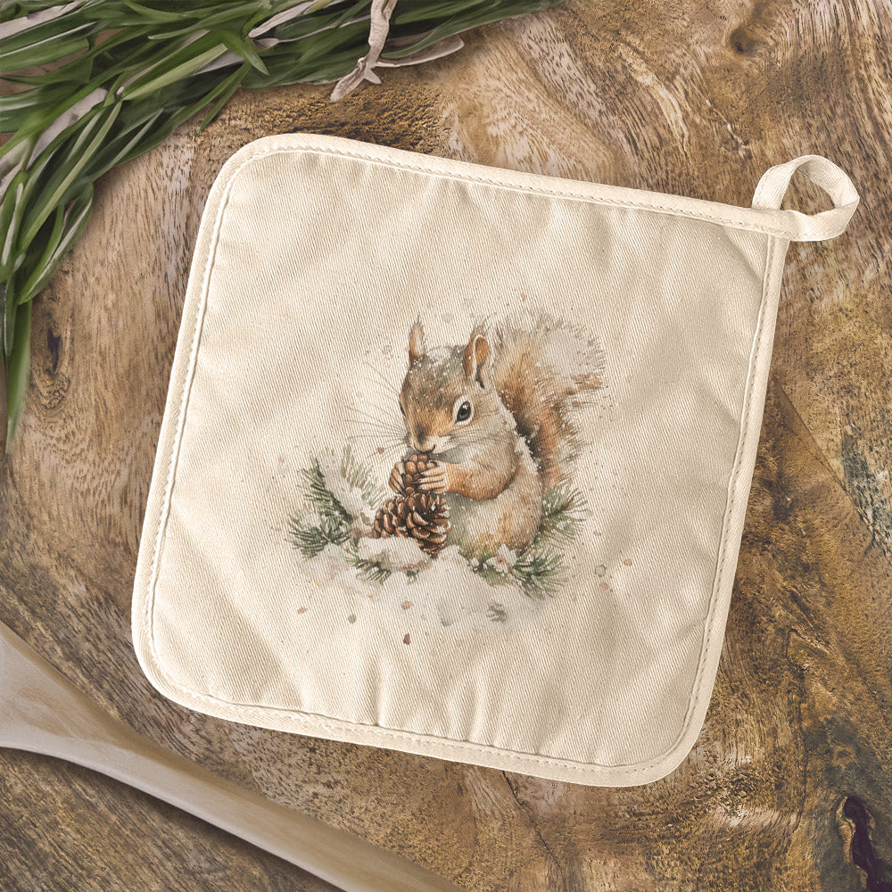 Pinecone Squirrel - Customizable Cotton Pot Holder
