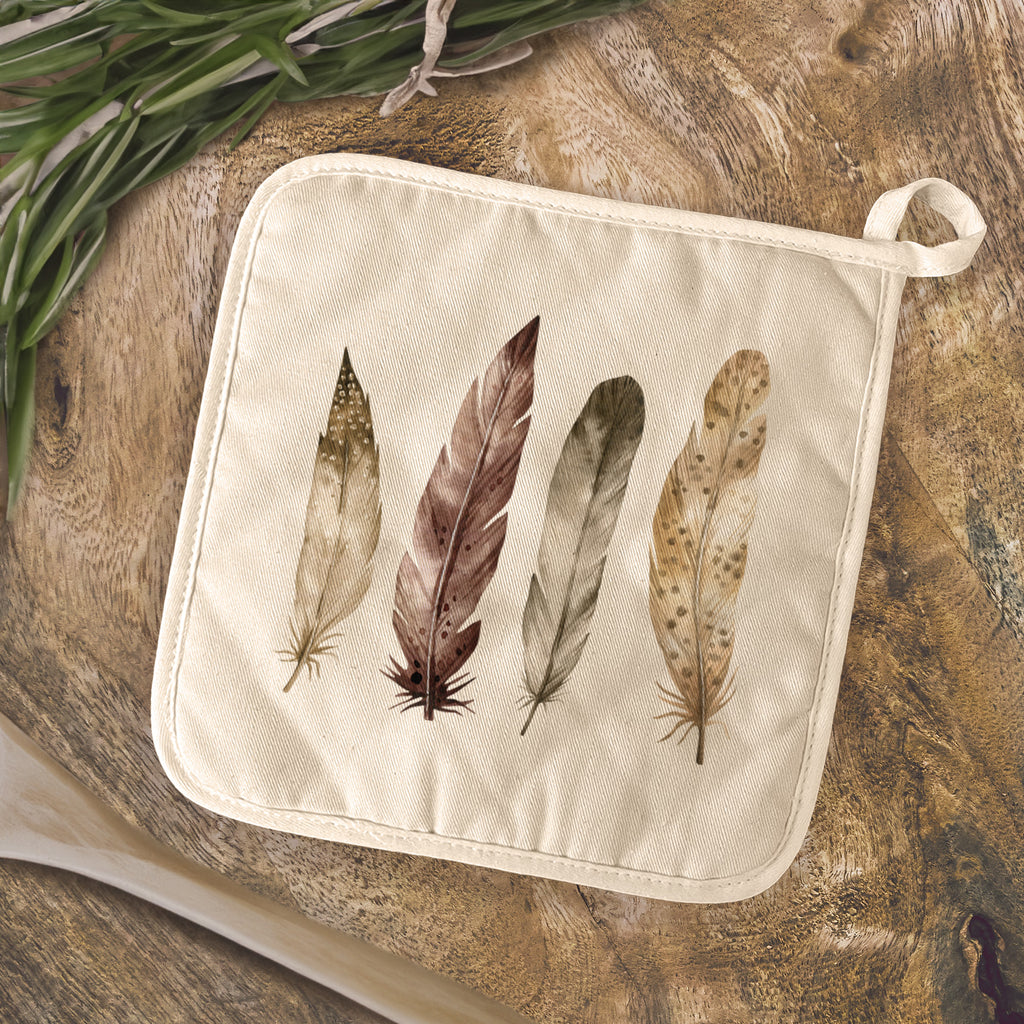 Four Feathers - Customizable Cotton Pot Holder