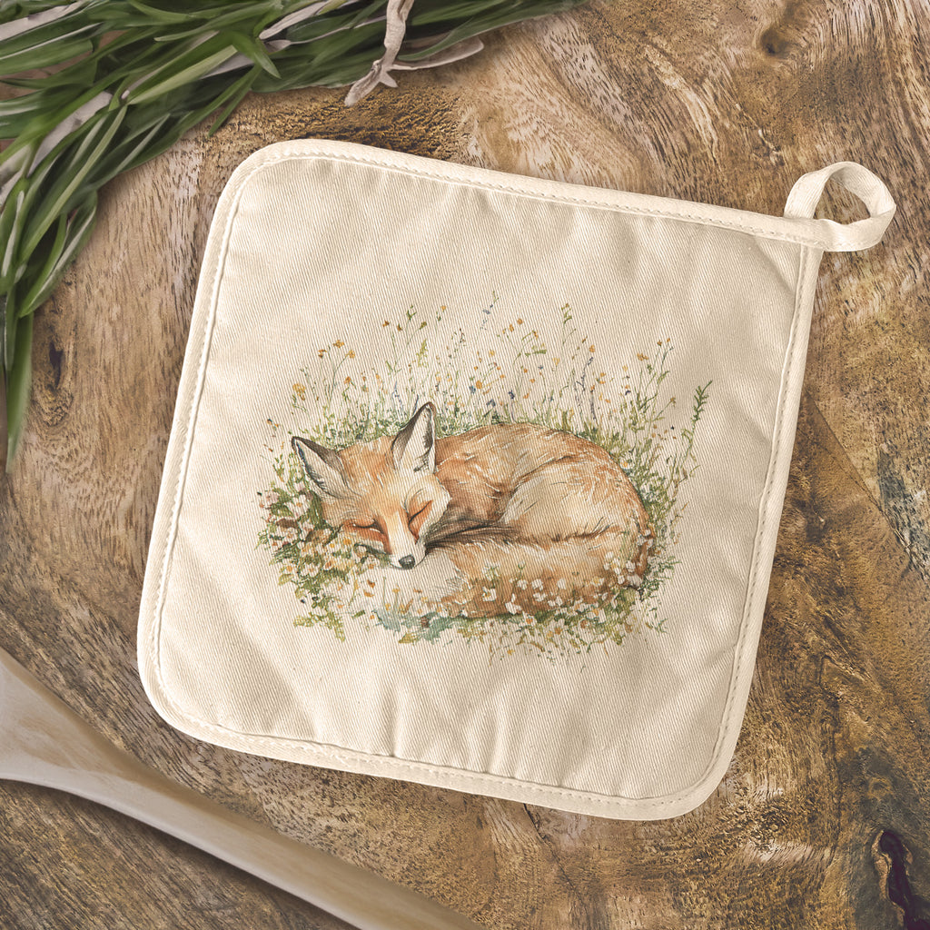 Sleeping Fox - Spring Cotton Pot Holder