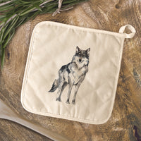 Watercolor Standing Wolf - Cotton Pot Holder