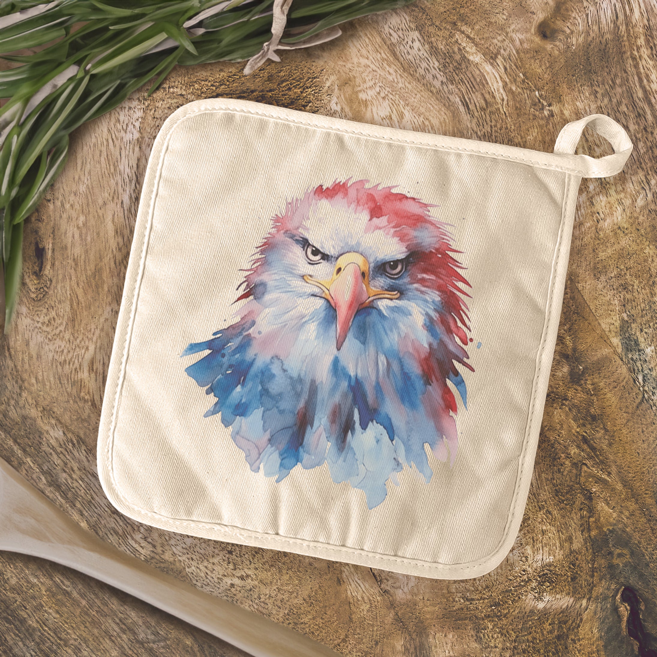 Watercolor Patriotic Eagle - Cotton Pot Holder