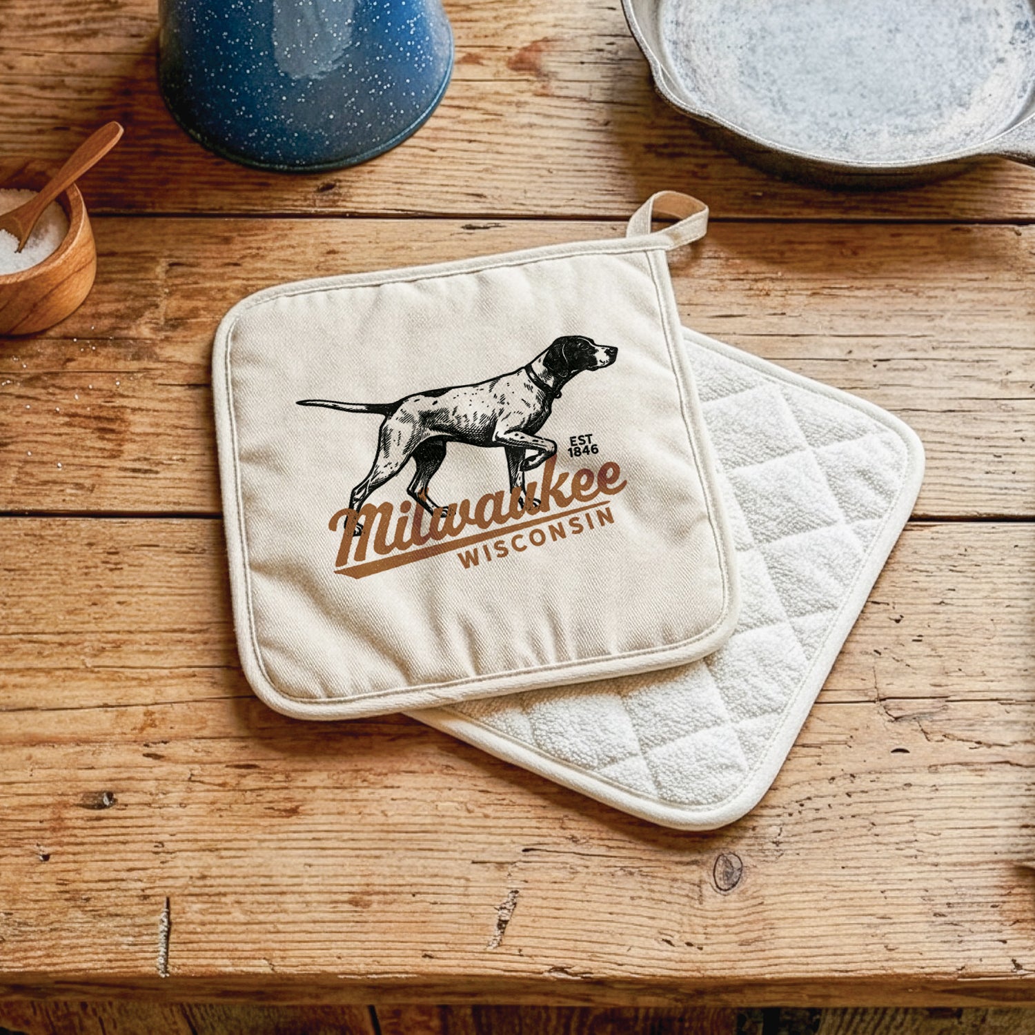 Vintage Pointer Logo - Custom Cotton Pot Holder