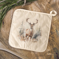 Winter Buck Scene - Cotton Pot Holder