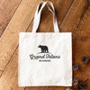 Bear Silhouette w/ City, State - Canvas Tote Bag