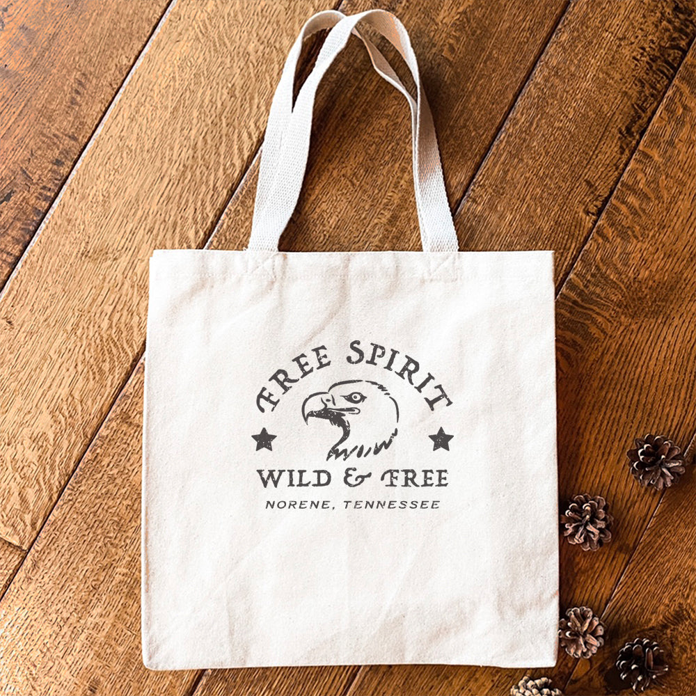 Free Spirit w/ City, State - Custom Canvas Tote Bag