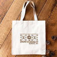 Western Pattern w/ City State - Canvas Tote Bag