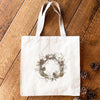 Rustic Pinecone Wreath - Winter Customizable Canvas Tote Bag