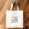 Rustic Frosted Pine and Berry - Customizable Canvas Tote Bag