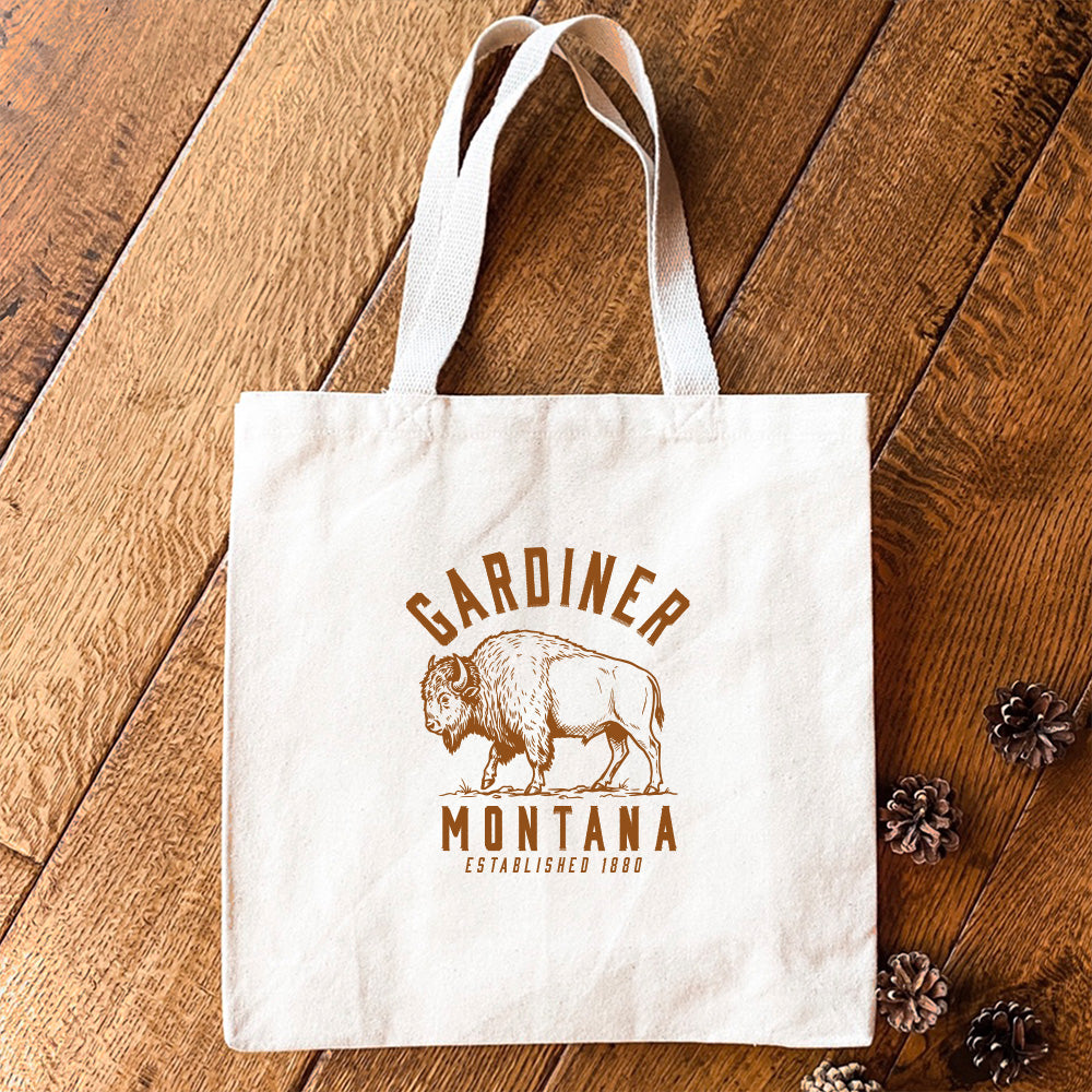 Buffalo Illustration - Custom Canvas Tote Bag