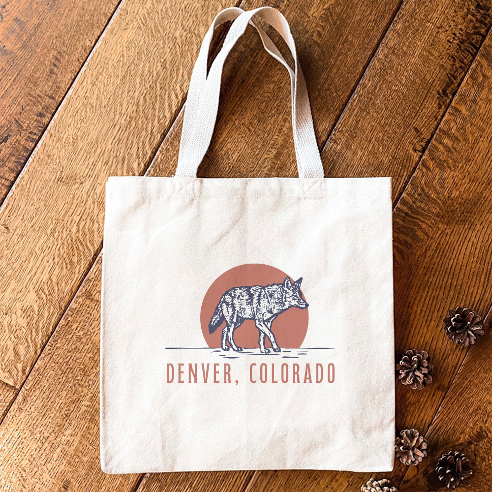 Coyote at Sunset - Custom Canvas Tote Bag