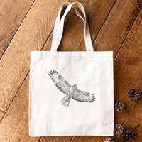 Hand Drawn Hawk - Canvas Tote Bag