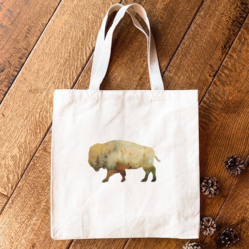 Watercolor Buffalo - Canvas Tote Bag
