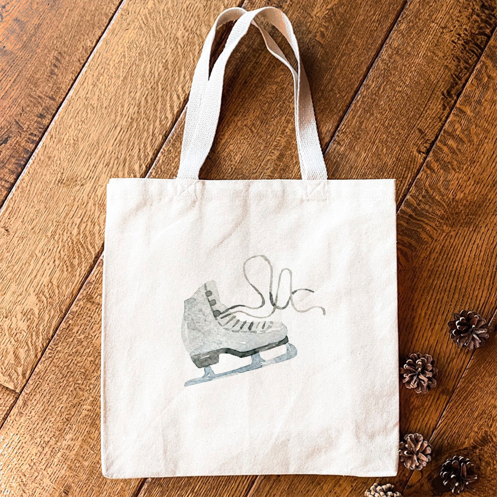 Watercolor Ice Skate - Canvas Tote Bag