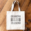 Grandpa The Legend - Father's Day Canvas Tote Bag