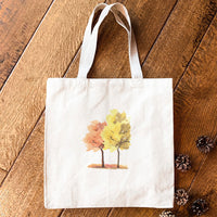 Watercolor Fall Trees (Pair) - Canvas Tote Bag