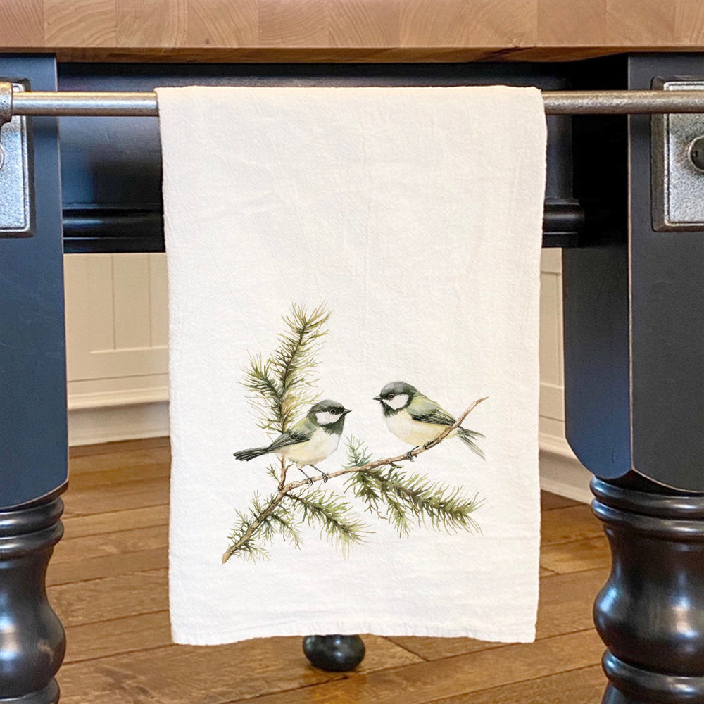 Chickadee Pair - Spring Cotton Tea Towel