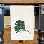 Green Plaid State - Cotton Tea Towel