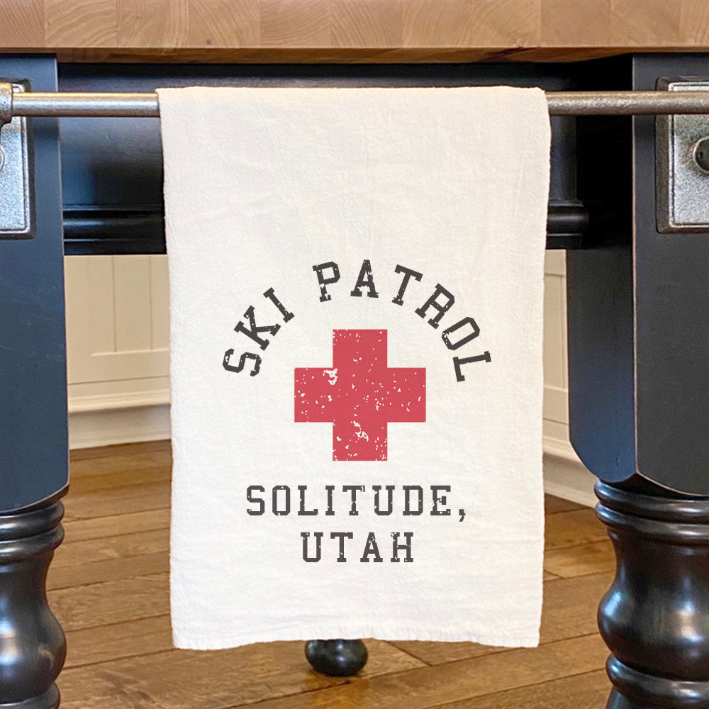 Ski Patrol w/ City State - Custom Cotton Tea Towel