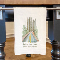 Road Less Traveled Watercolor - Cotton Tea Towel