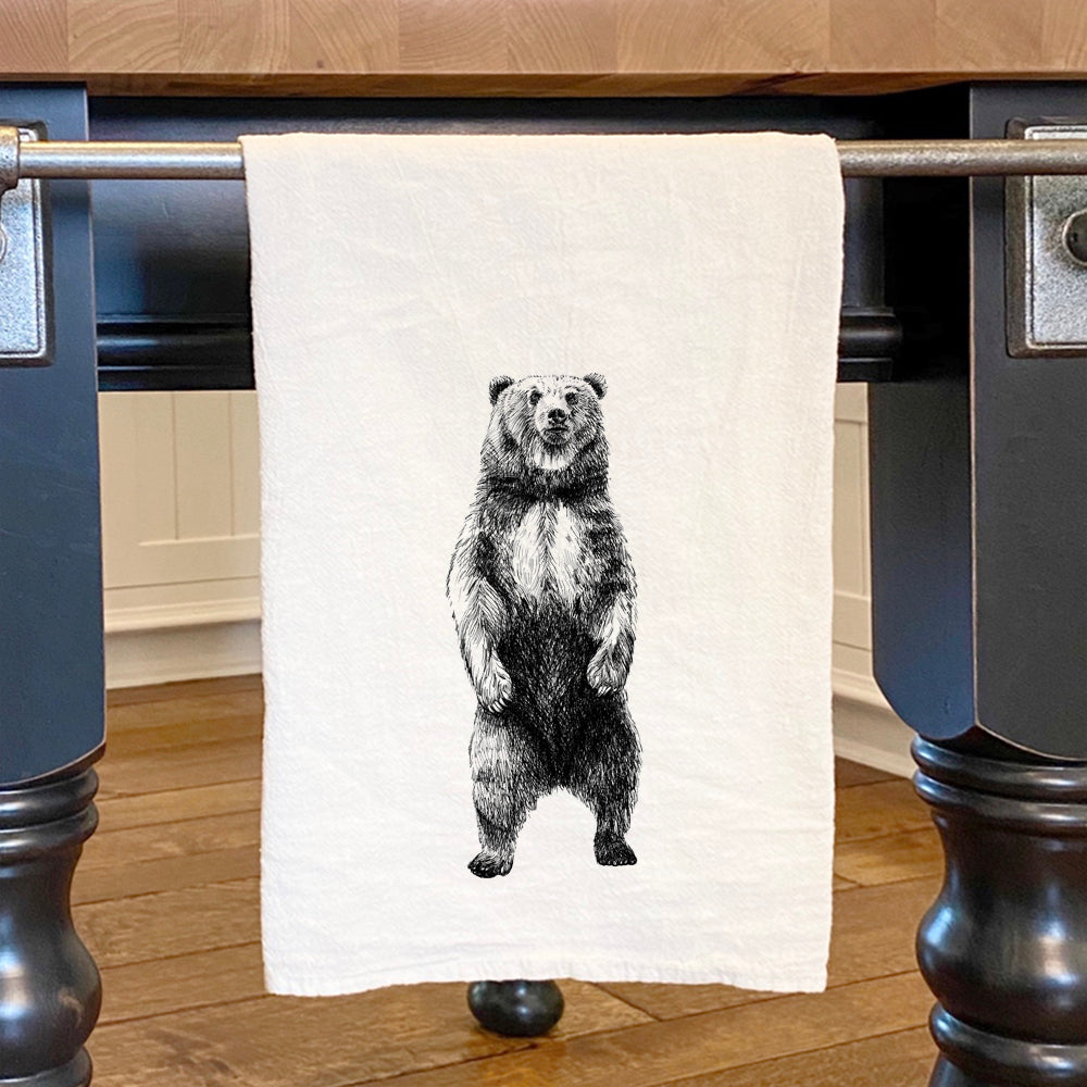 Standing Bear Sketch - Cotton Tea Towel