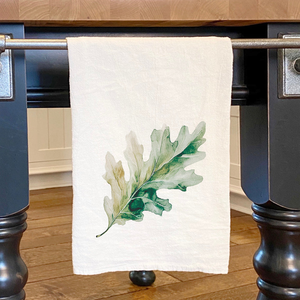 Green Oak Leaf - Cotton Tea Towel