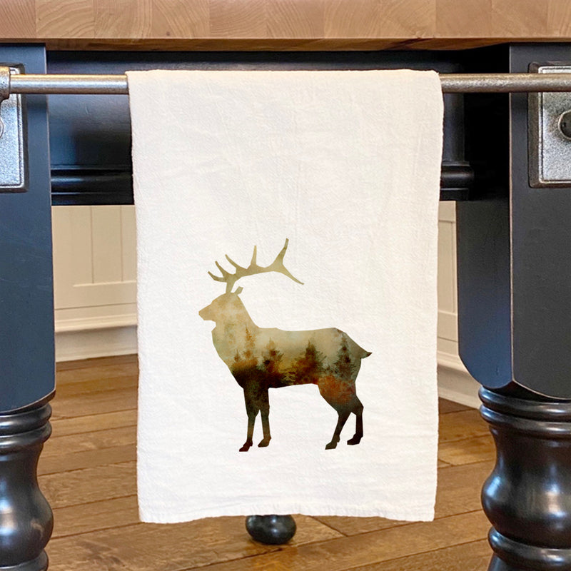 Watercolor Elk - Cotton Tea Towel