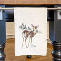 Watercolor Fawn - Customizable Cotton Tea Towel