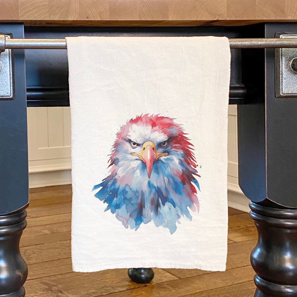 Watercolor Patriotic Eagle - Cotton Tea Towel