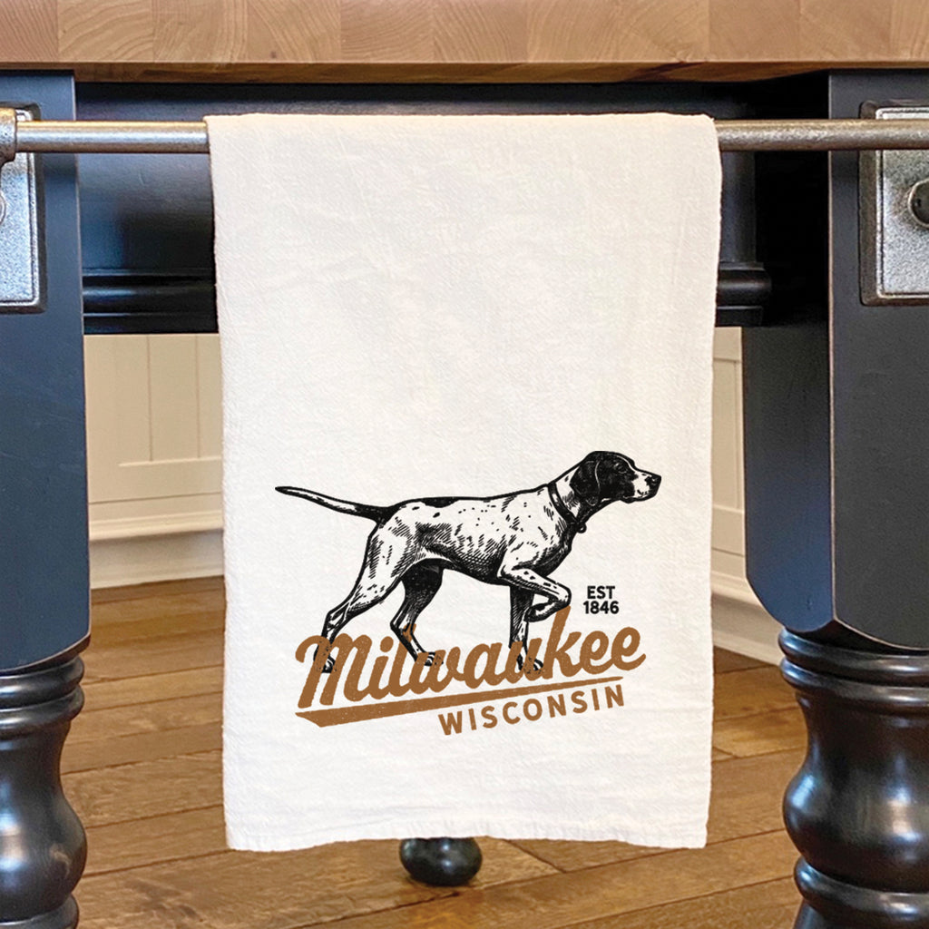 Vintage Pointer Logo - Custom Cotton Tea Towel
