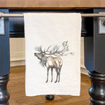 Winter Elk - Cotton Tea Towel