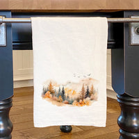 Warm Watercolor Mountains - Cotton Tea Towel