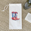 Patriotic Cowboy Boots - Canvas Wine Bag