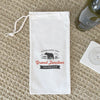 Bear Scene w/ City, State - Canvas Wine Bag