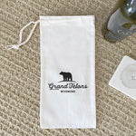 Bear Silhouette w/ City, State - Canvas Wine Bag