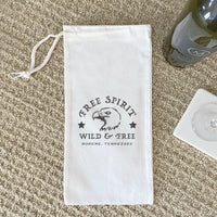 Free Spirit w/ City, State - Canvas Wine Bag