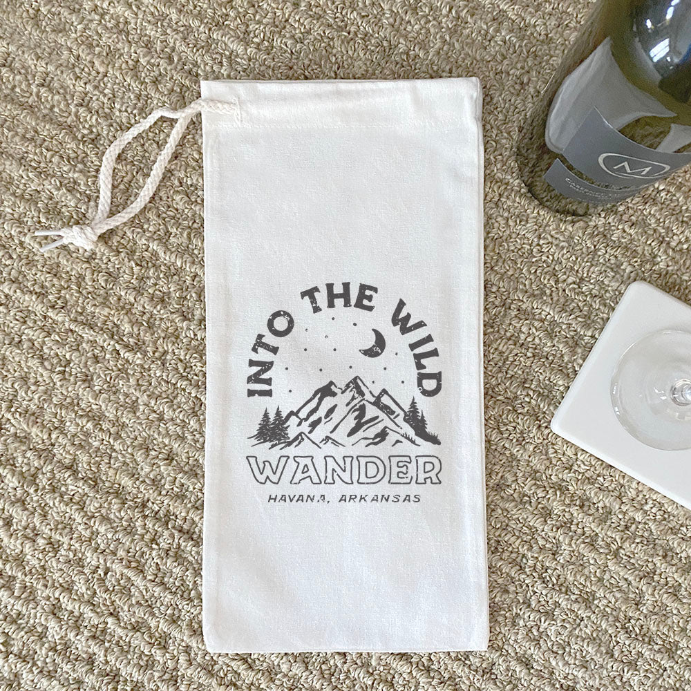 Into the Wild w/ City, State - Custom Canvas Wine Bag