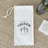 Saguaro Cactus w/ City, State - Canvas Wine Bag