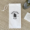 Explore State w/ City, State - Canvas Wine Bag