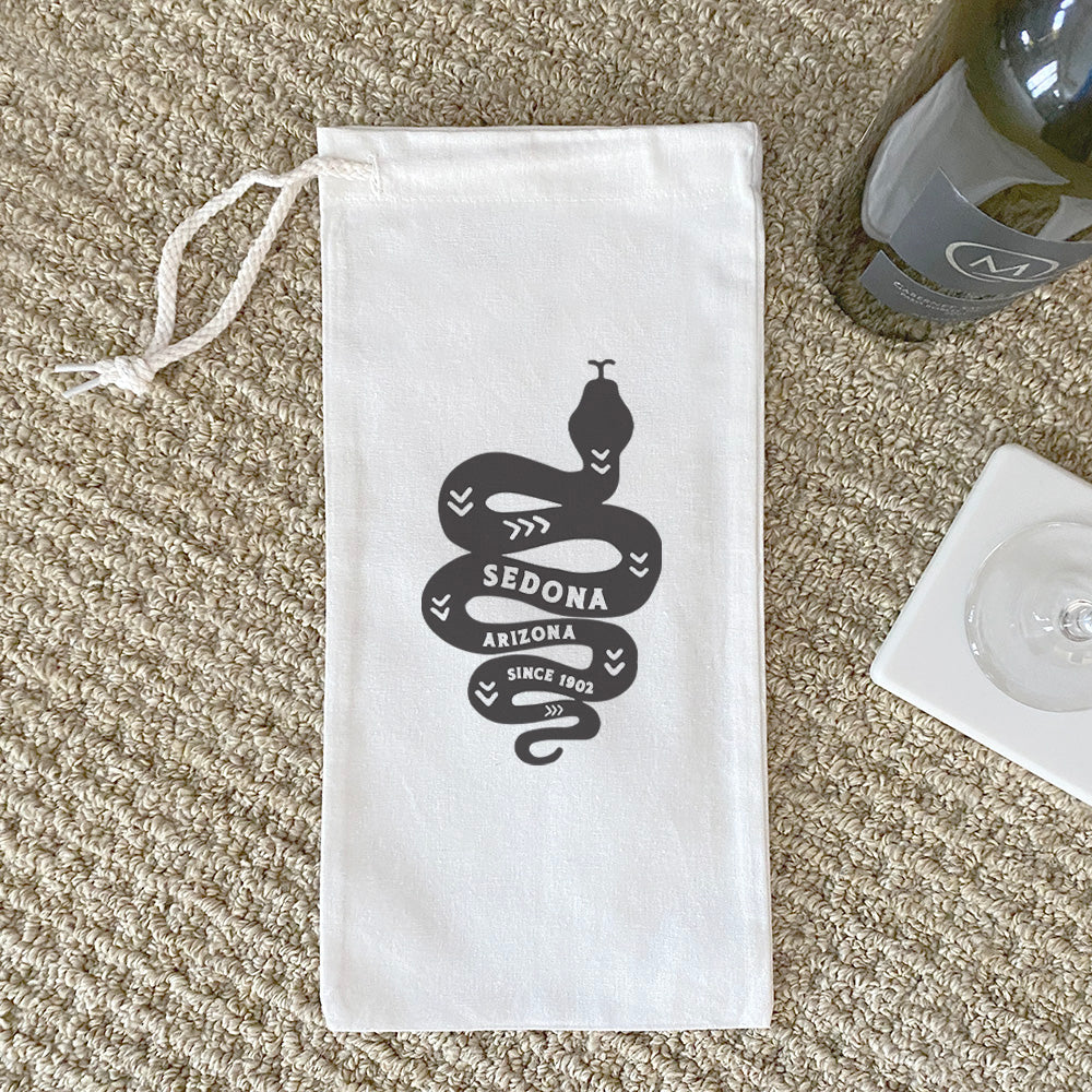 Snake Silhouette - Custom Canvas Wine Bag