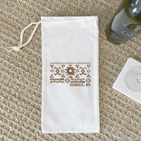 Western Pattern w/ City State - Canvas Wine Bag