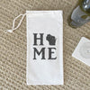 Distressed Home w/ State - Canvas Wine Bag