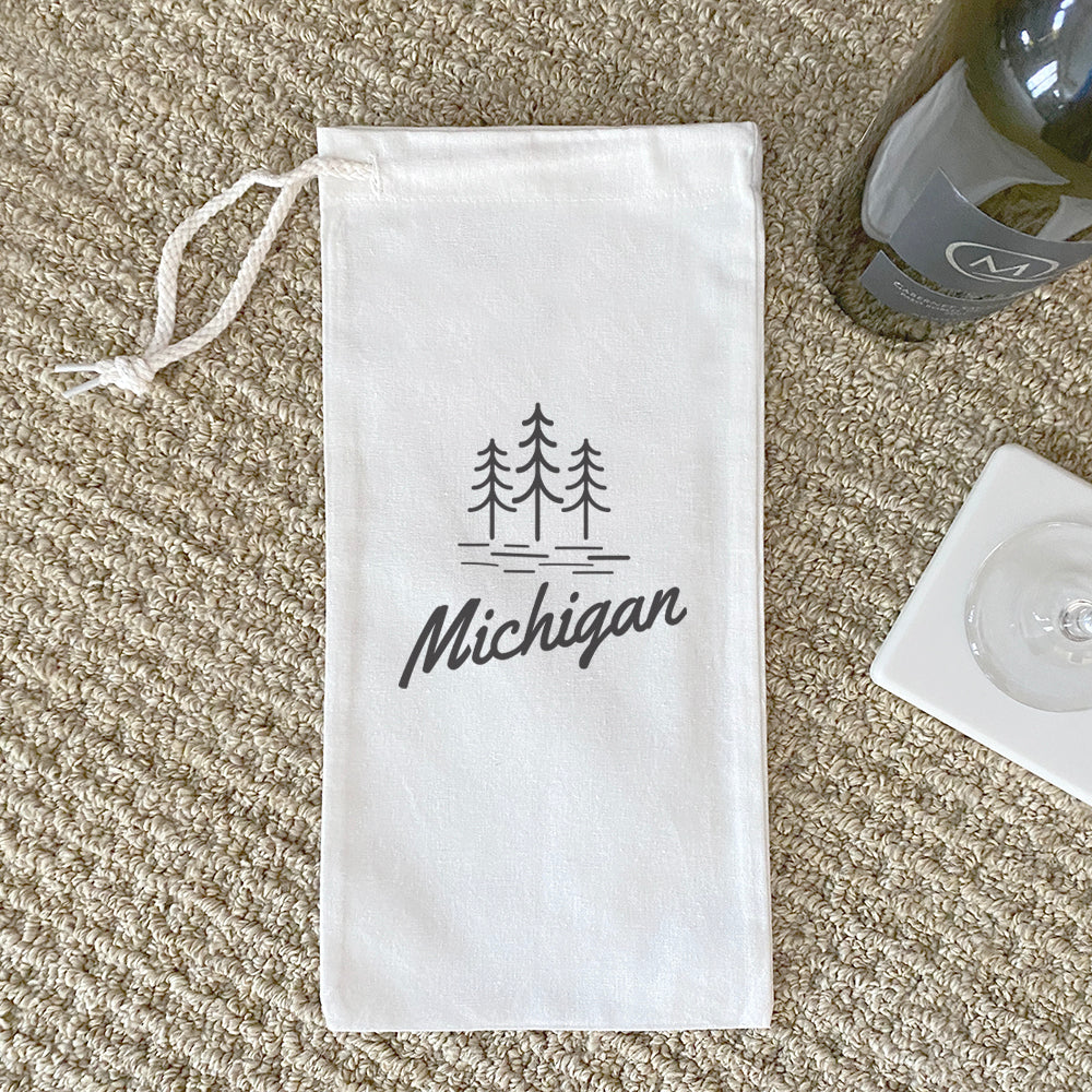 State with Trees - Custom Canvas Wine Bag