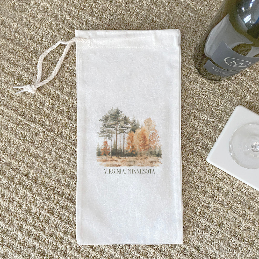 Tall Tree Forest - Custom Canvas Wine Bag
