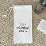 Adventure Awaits (Trees) - Canvas Wine Bag