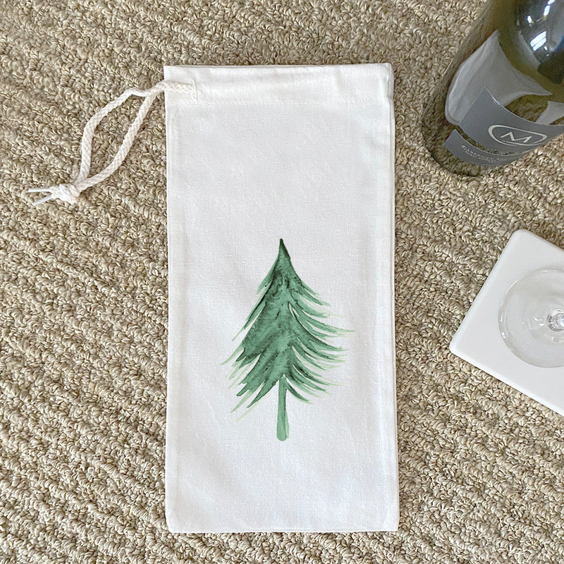 Evergreen Tree - Canvas Wine Bag